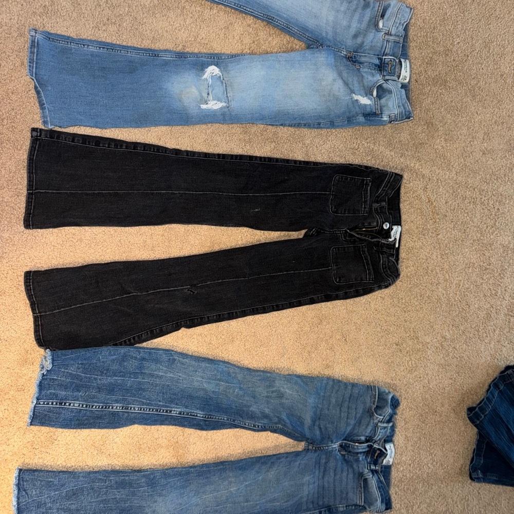 Abercrombie Kids Black and Blue Jeans Bundle